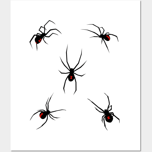 Black Widow Spiders Goth Dark Scary Halloween Wall Art by Gothic Rose Designs